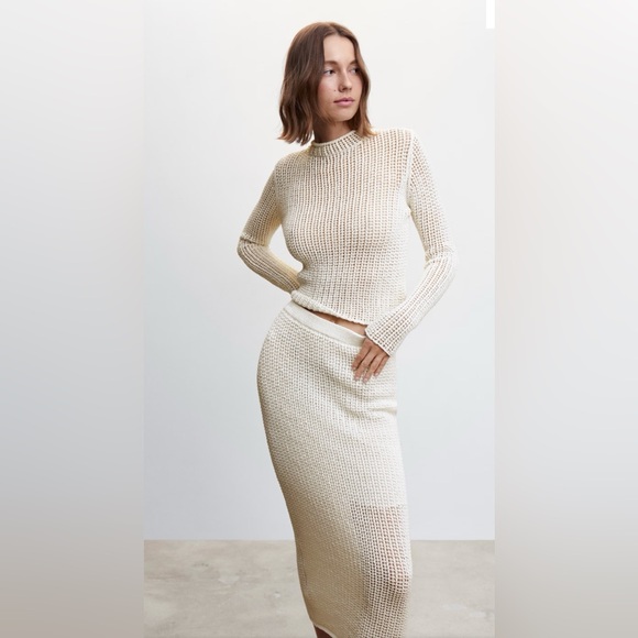 MANGO Openwork knitted skirt Size L - Picture 5 of 9